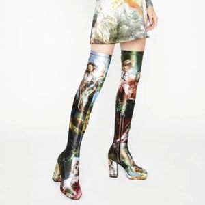 Dolls Kill Thigh High Renaissance Boots